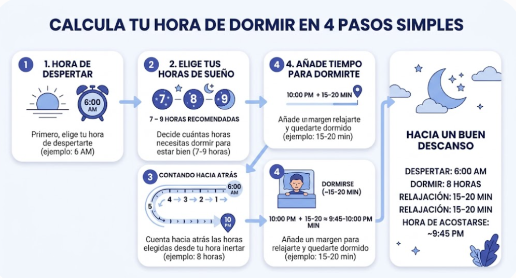 ¿A Qué Hora Dormir para Despertar a las 6, 7 u 8? Cómo calcular tu hora ideal para dormir