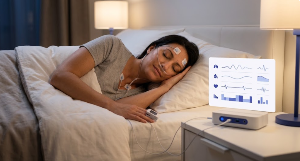 Estudio del sueño para diagnosticar la apnea del sueño