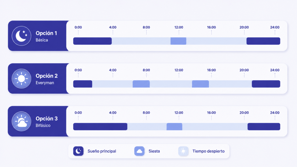 Sueño Polifásico: Qué Es y Cómo Empezar horarios sueno polifasico.webp