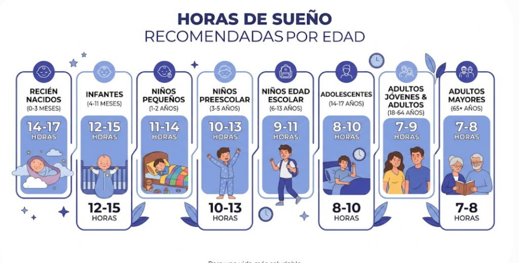 ¿A Qué Hora Dormir para Despertar a las 6, 7 u 8? Horas de sueño recomendadas según la edad