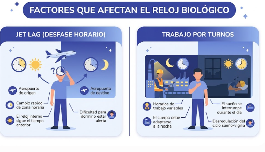 Cómo Recuperar tu Horario de Sueño en Pocos Días Jet lag y trabajo por turnos pueden afectar el reloj biológico