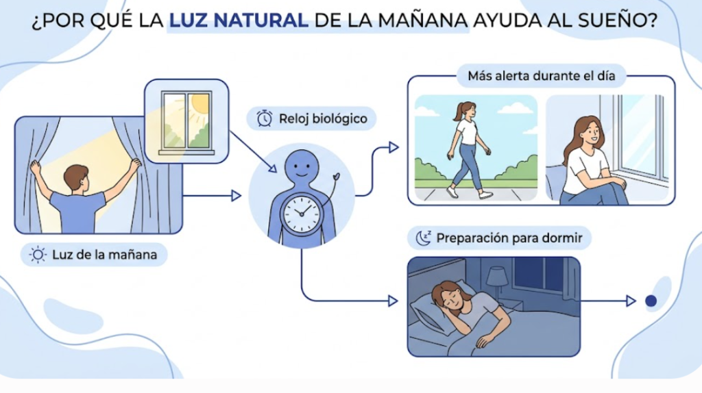 Cómo Recuperar tu Horario de Sueño en Pocos Días Beneficios de la luz natural de la mañana para el reloj biológico