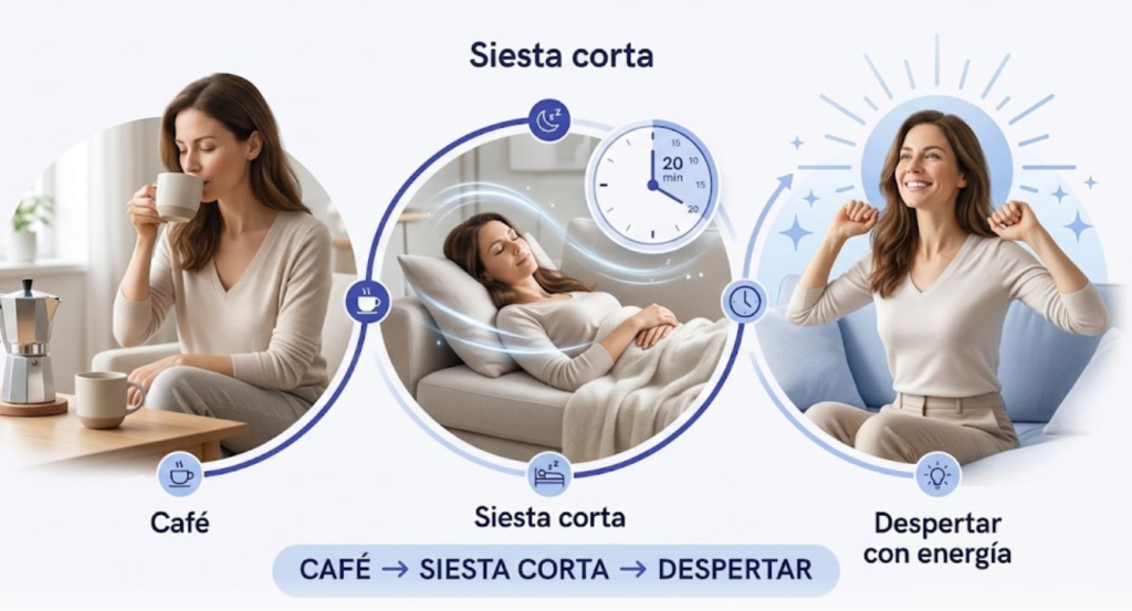 La siesta perfecta: ¿Cuánto tiempo deberías dormir durante el día? Siesta con café antes de una siesta corta