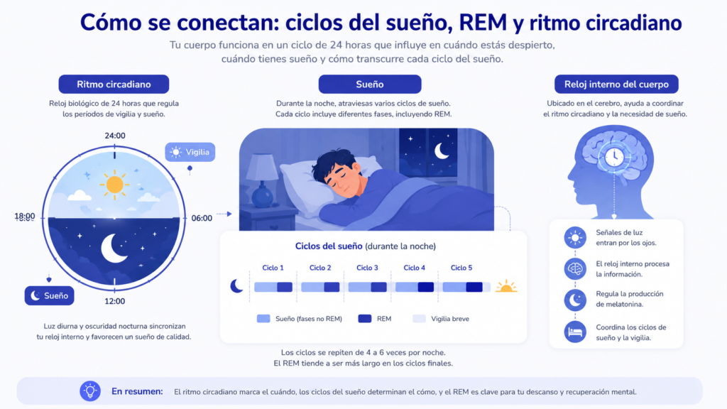 Sueño Polifásico: Qué Es y Cómo Empezar Relación entre el sueño REM y el ritmo circadiano